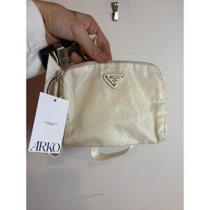 Prada Nylon Cosmetic Pouch Cream